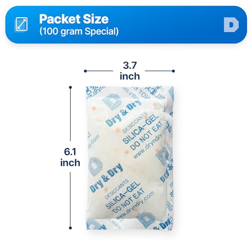 100 Gram [24 Packs] Orange Indicating Mixed Silica Gel Packets Siilca Gel Desiccant