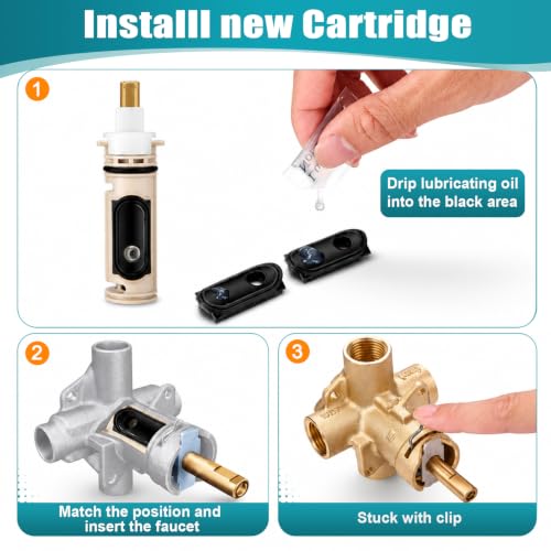 4 Pack 1222 Replacement Cartridge Compatible with Moen with Puller (4 Count)
