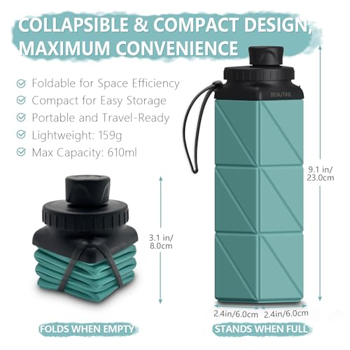Collapsible Water Bottles 21 oz (2 Count)