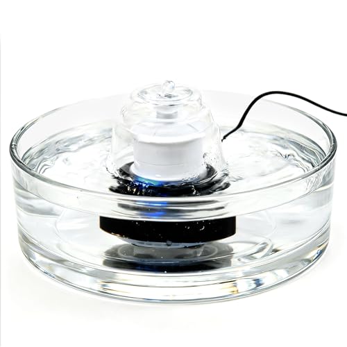 Glass Cat and Dog Water Fountain 90oz