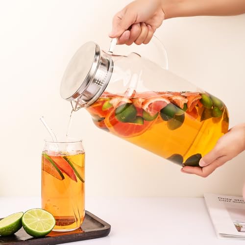 128oz Glass Pitcher with Lid