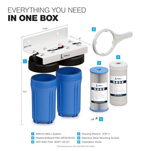 4.5 x 10 Sediment CTO Heavy Metals Well Water Filtration System