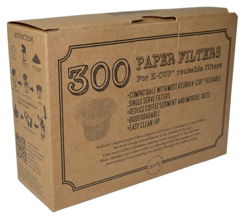 Disposable K Cup Paper Filters for Reusable Coffee Pods (300 Count)
