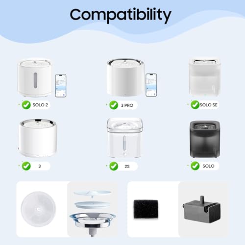 12 PCS Upgraded Filter Unit 3.0 Pet Cat Water Fountain Filters Fit For Solo 2 (12 Count)