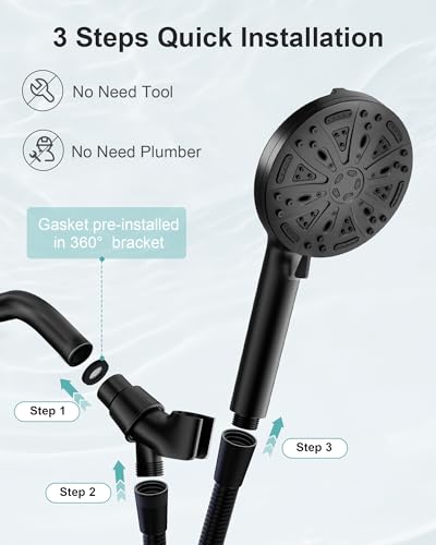 Black Filtered Shower Head Handheld (5 Count)