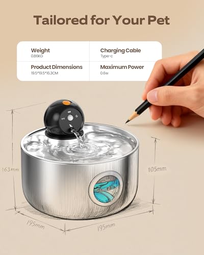 Wireless Cat Water Fountain Cordless