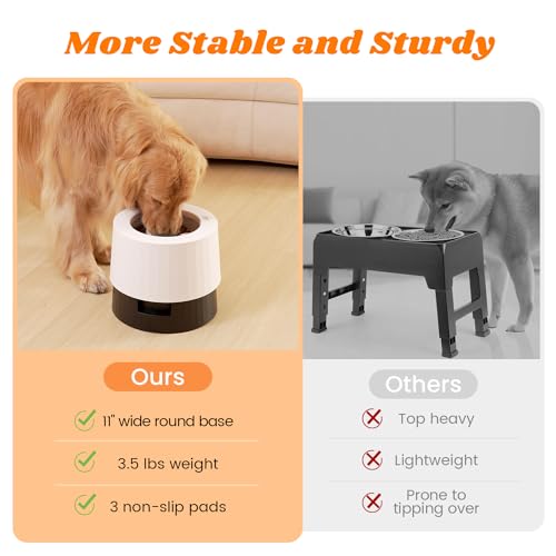Elevated 60oz Slow Feeder Dog Bowls Large Breed Raised Food Bowl