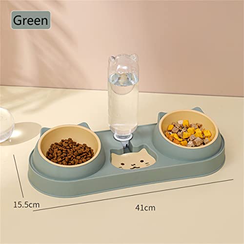 Triple Cat Food Bowls with Water Dispenser