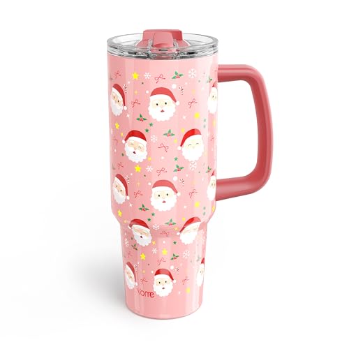 40 oz Christmas Tumbler with Handle and Flip Straw for Women