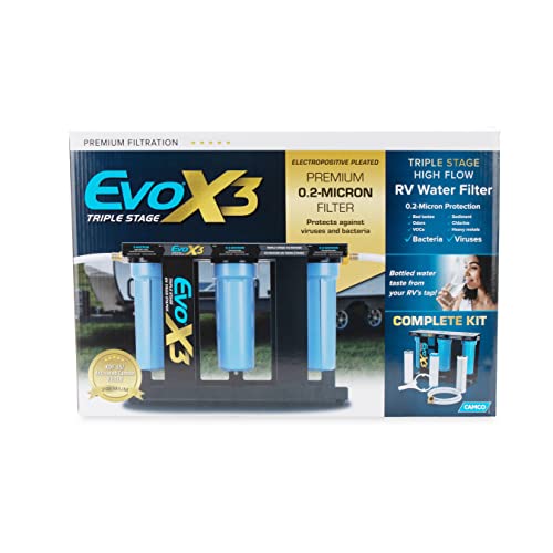 Evo X3 Triple Stage Premium RV Water Filter Kit