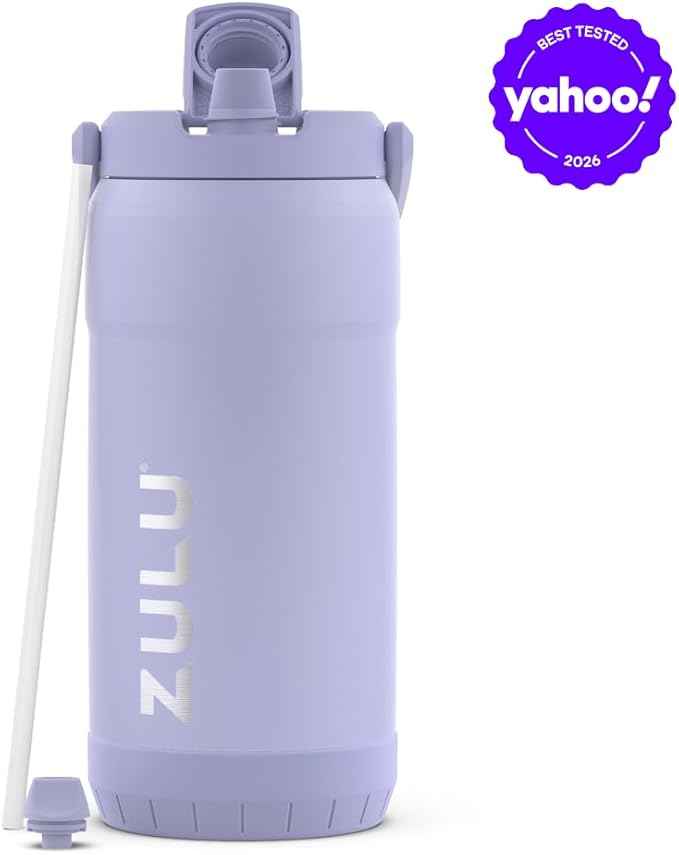 ZULU Goals Vacuum Insulated Large Capacity Stainless Steel Water Bottle | Reusable Jug Thermoses with Carry Handle | Leak-Proof Lid | Perfect for Travel, Workout, Gym, Hiking, Camping | 64oz, 101oz