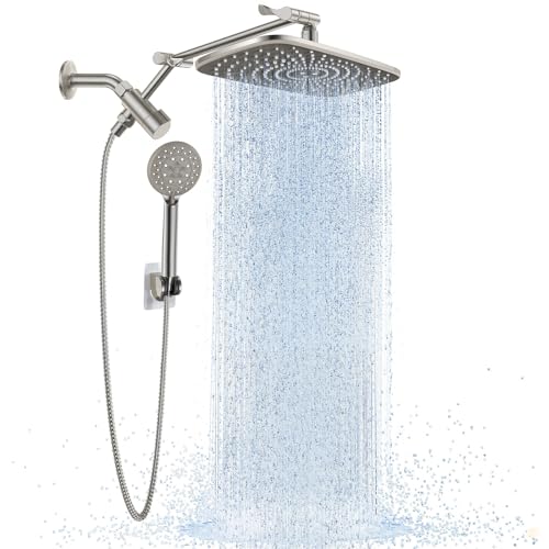 Brushed Nickel 11.8" Shower Head with Handheld