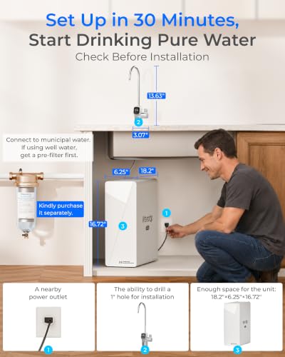 X8 WAN Alkaline Mineral Tankless Reverse Osmosis System Undersink