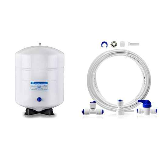 iSpring T55M 5.5 Gallon Water Storage Tank + iSpring ICEK Ultra Safe Fridge Water Line Connection Kit