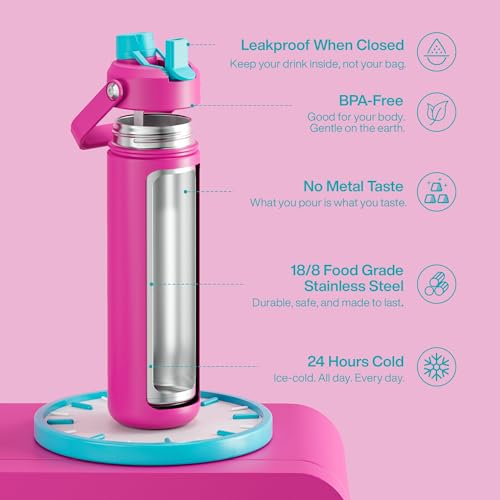 Insulated Water Bottle with Straw Stainless Steel Water Bottle