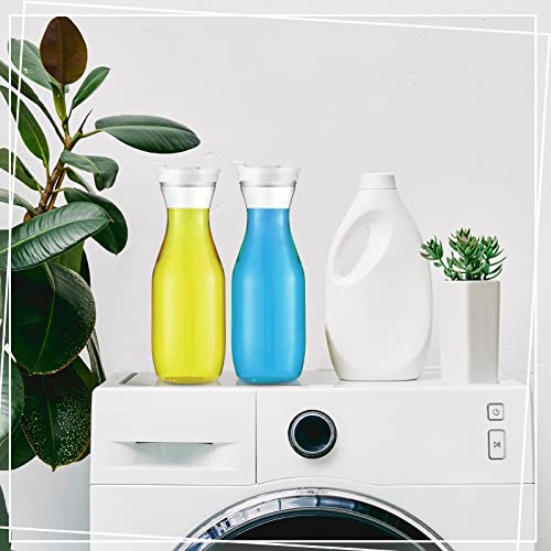6 Pcs Plastic Water Carafe with Lid 32 Oz Clear (6 Count)