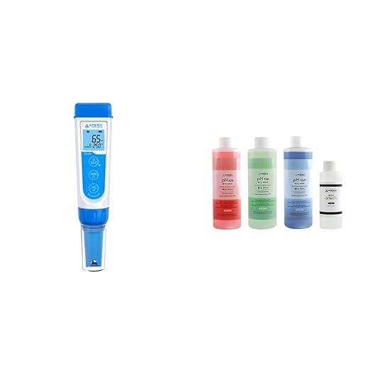 Apera Instruments AI311 Premium Series PH60 Waterproof pH Pocket Tester Kit & LLC-AI1109 8oz. pH Calibration Buffer Solution Kit