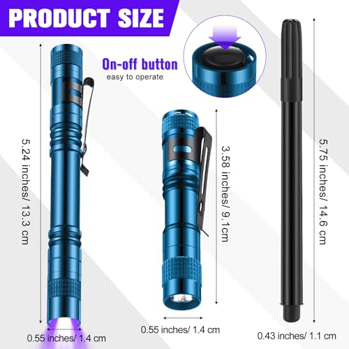 8 Pcs Black Light Markers Set 4 Invisible Ink Pen 4 Mini UV Flashlights Invisible Ink Marker Disappearing Pen for Spy Gadgets Secret Message Gift Party Favors (8 Count)
