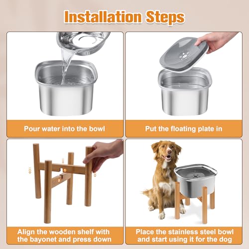 3L Elevated Dog Water Bowl