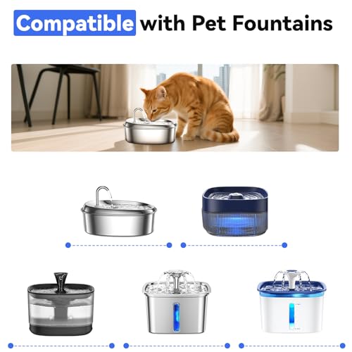 40 Packs Compatible with Veken Pet Cat Water Fountain Filters Replacement