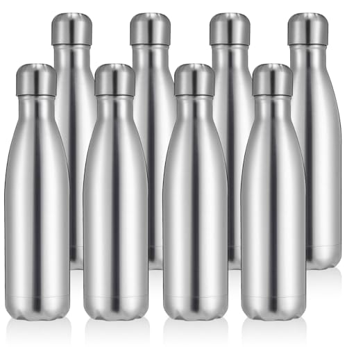 17oz Stainless Steel Water Bottles Bulk (8 Count)