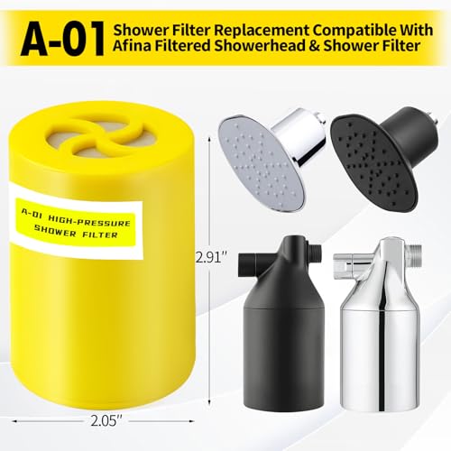 A 01 Shower Filter Replacement Compatible With Afina Filtered Showerhead & Shower Filter (3 Count)