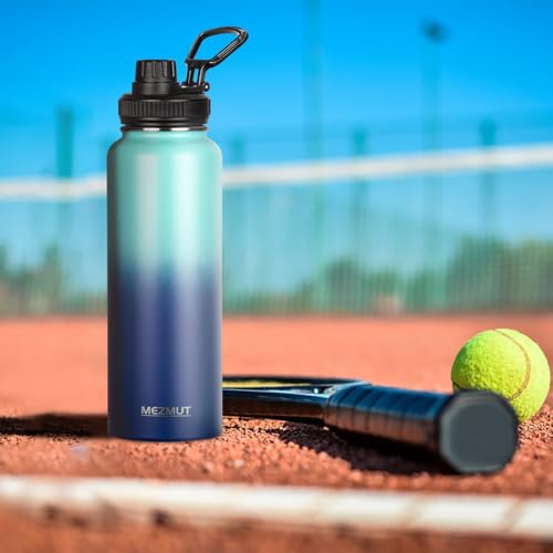 40oz Large Metal Sports Insulated Water Bottle with 2 Lids