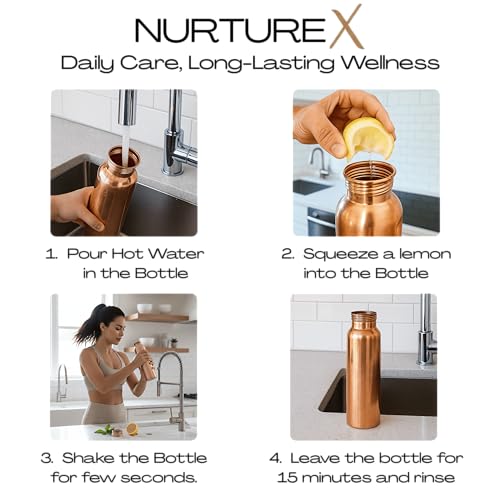 Pure Copper Water Bottle for Drinking 1 L