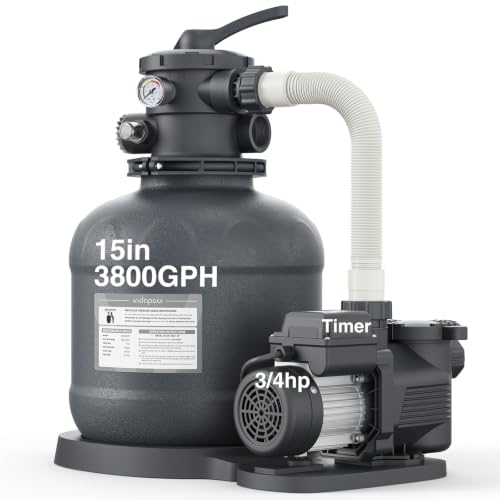 15" Sand Filter Pump for Above Ground Pool with Timer