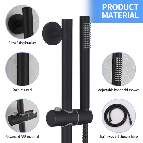Shower Slide Bar Handheld Shower Head with Hose
