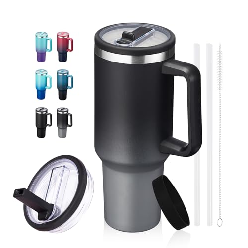 40oz Tumbler with Handle & Flip Straw