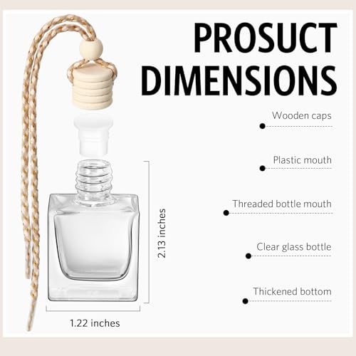 100 Pcs Car Diffuser Bottles Empty Bulk with Wood Cap (100 Count)