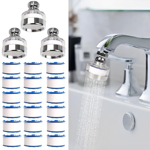 3 Pcs of Sink Water Filter and 18 Filter Elements Set (21 Count)