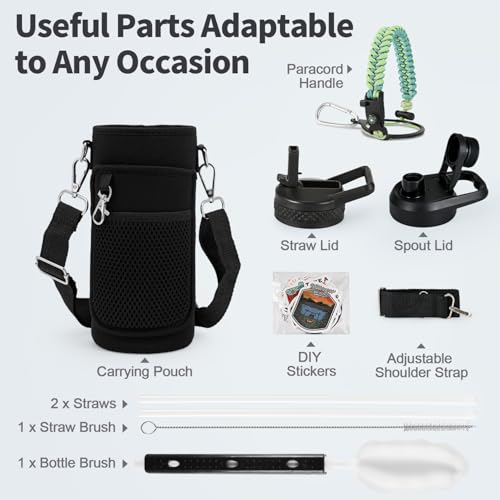 40 oz Insulated Water Bottle with Straw