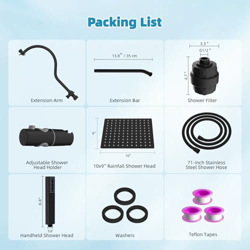 10'' Filtered Shower Head with 4