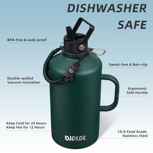 128oz Insulated Water Bottle with Straw Lid
