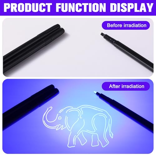 8 Pcs Black Light Markers Set 4 Invisible Ink Pen 4 Mini UV Flashlights Invisible Ink Marker Disappearing Pen for Spy Gadgets Secret Message Gift Party Favors (8 Count)