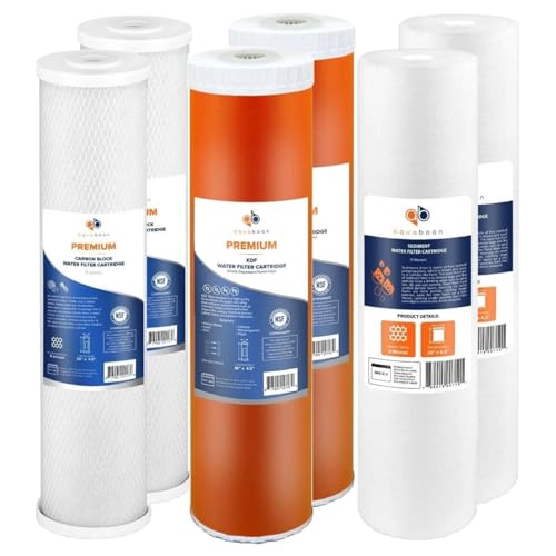 5 Micron 20 x 4.5 Whole House Water Filter Replacement Cartridge Set (6 Count)