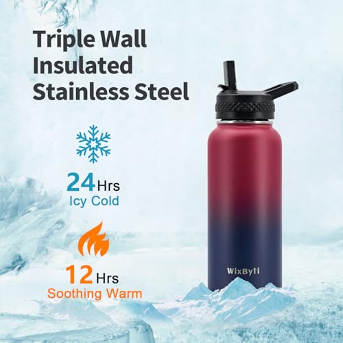 32 oz Insulated Water Bottle with Straw