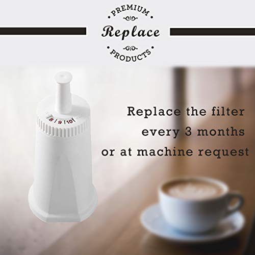 4 Pack Replacement Water Filter Compatible with Breville Sage Claro Swiss For Oracle Barista Bambino Espresso Coffee Machine Part #BES008WHT0NUC1 (4 Count)