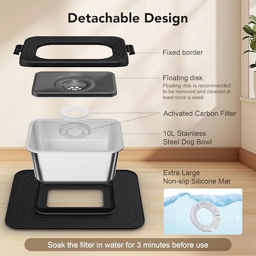 10L Stainless Steel Dog Water Bowl