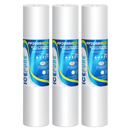 20 Micron 4.5" x 20" Whole House Sediment Water Filter (3 Count)