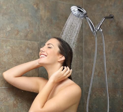 Shower Head with Metal Shower Holder and Long Hose
