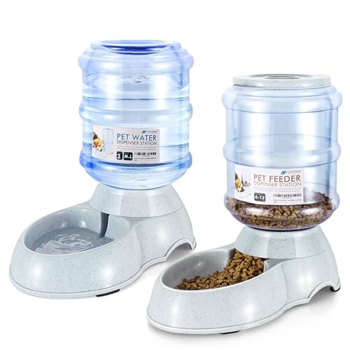 Automatic Pet Feeder & Waterer Set of 2 Pack