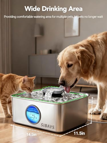 4Gal 15L Dog Water Fountain