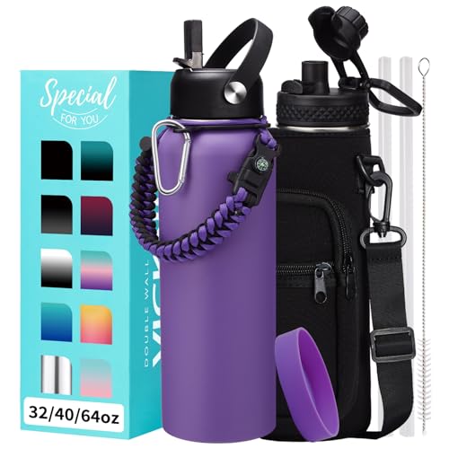 Insulated Water Bottle with Straw (40 Count)