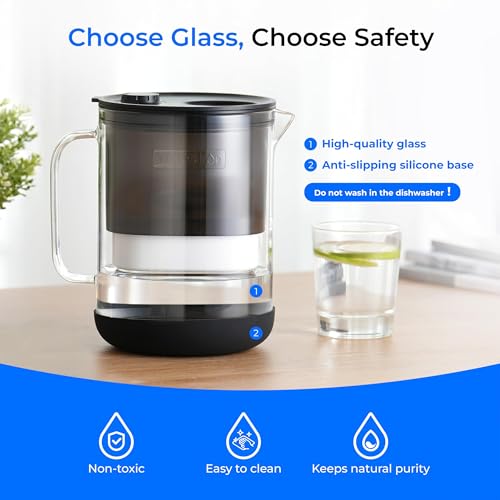 PT 72BL Glass Water Filter Pitcher