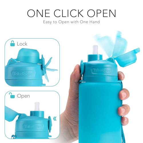 Collapsible Water Bottles with Straw for Travel