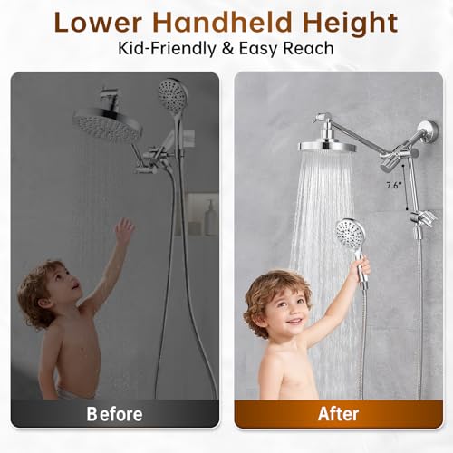 Rain Shower Head with Handheld Spray Built