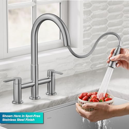 Oletto Bridge Kitchen Faucet with Pull